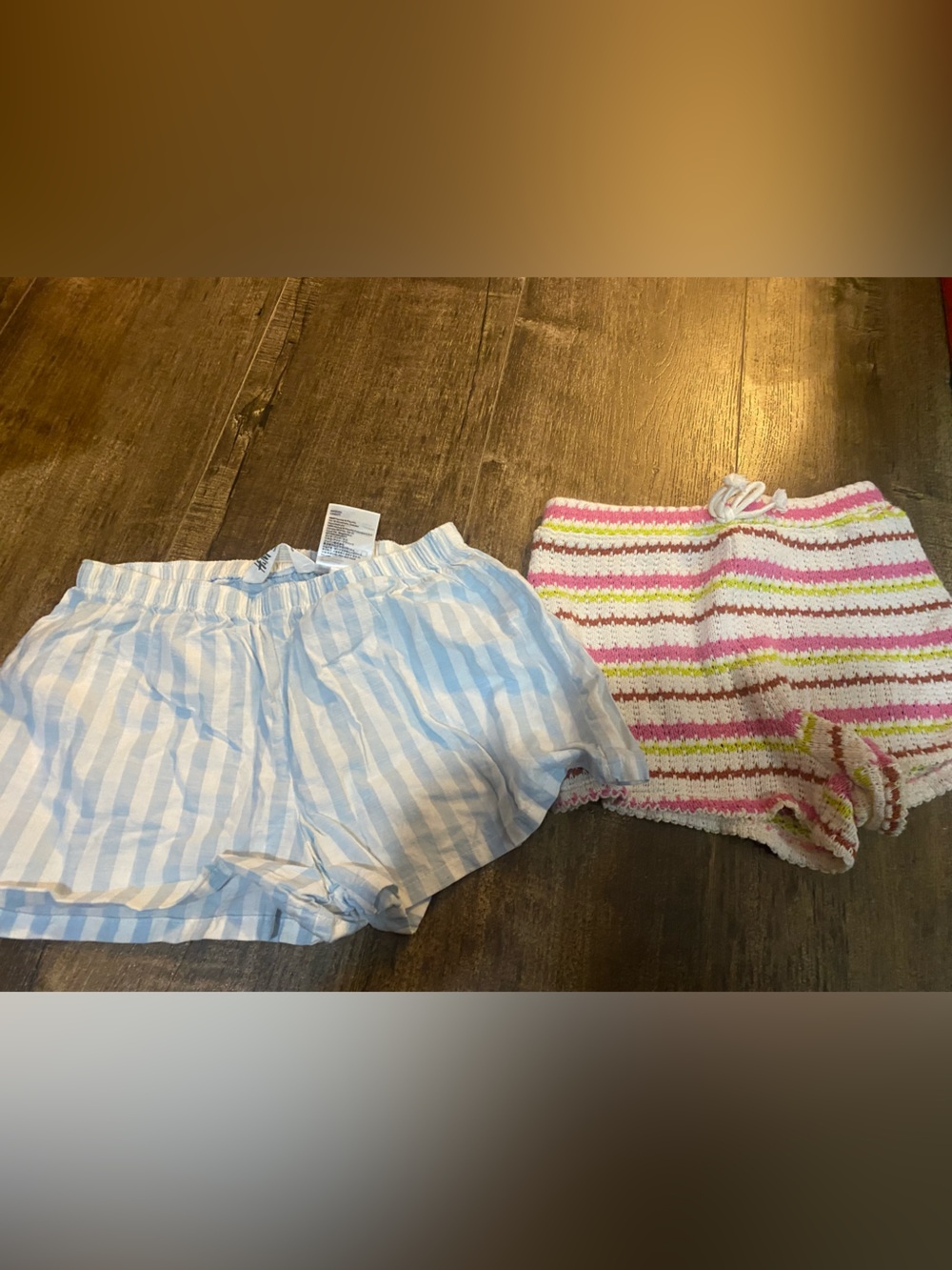 H&M Light Blue & Pink Multi-Stripe shorts